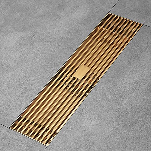 Bonde de douche rectangulaire pour salle de bain moderne or brossé