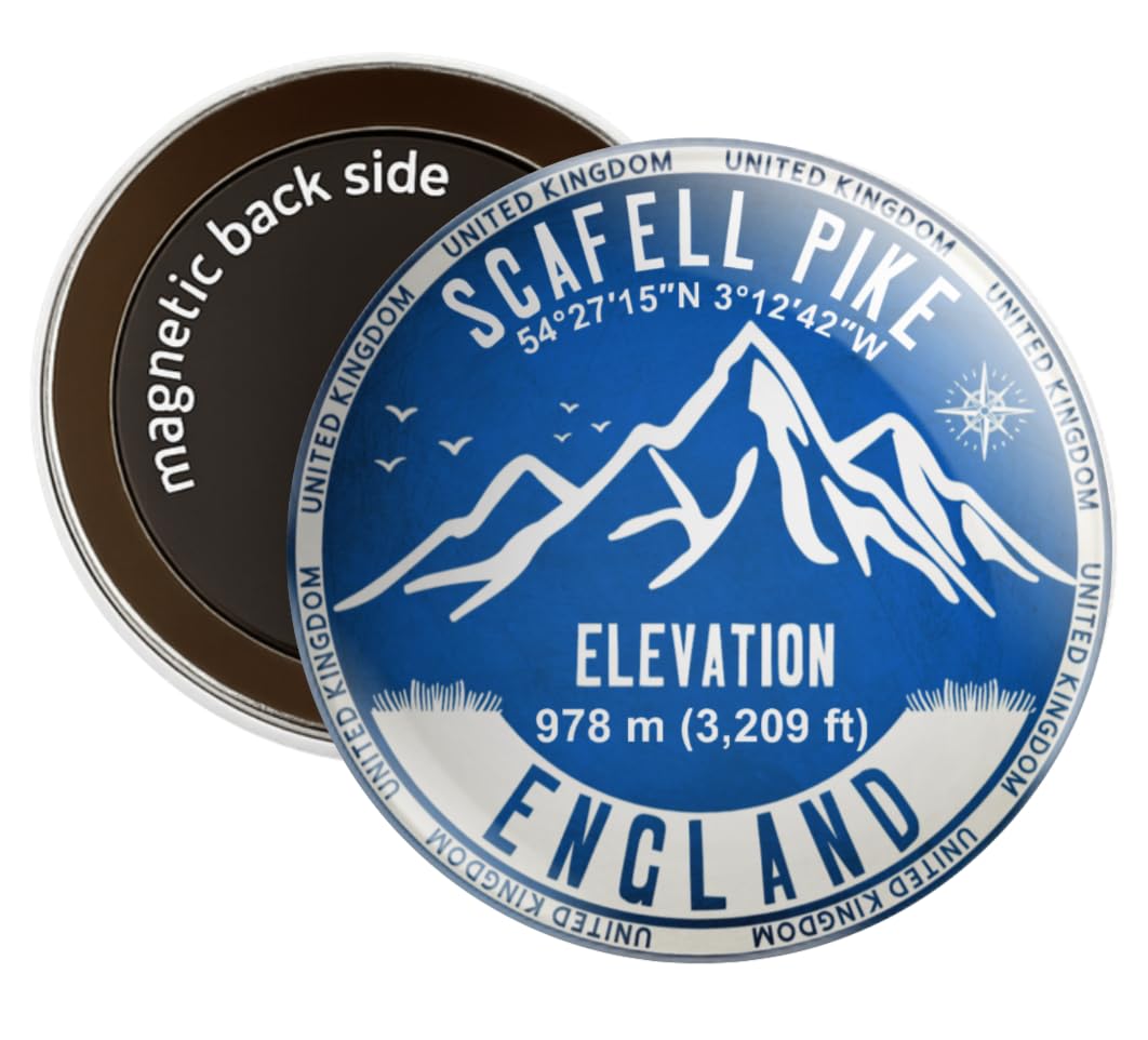 SCAFELL PIKE - ENGLAND Round Decorative Fridge Magnet