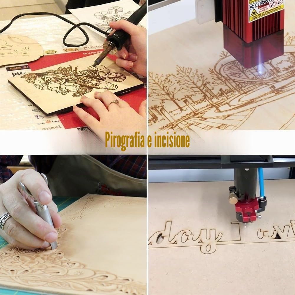 KAHEIGN 24 Pezzi Fogli di Legno di Balsa, 300 x 200 x 2mm Fogli di Compensato Grezzo Tavola Liscia di Tiglio per Casa Decorazioni, Fai Da Te Progetti, Legno Lavorazione Modelli, Pittura e Incisione
