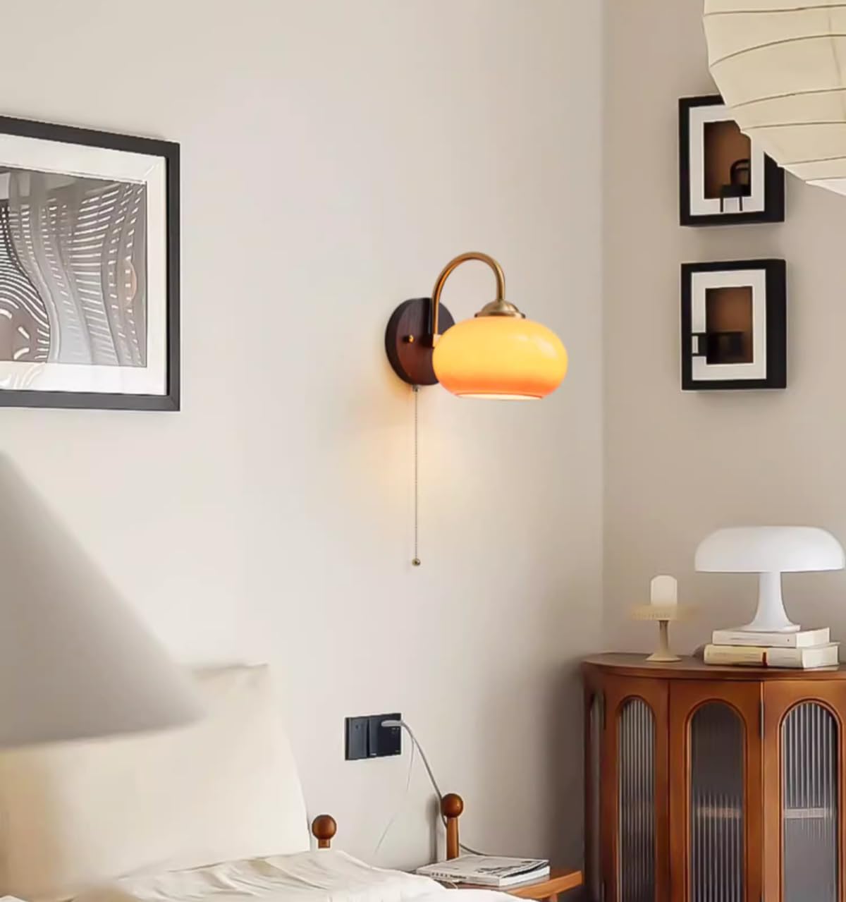 Szklana lampa ścienna styl vintage lampka nocna kreatywna lampa wspornikowa dekoracyjna lampa ścienna do sypialni, przedpokoju