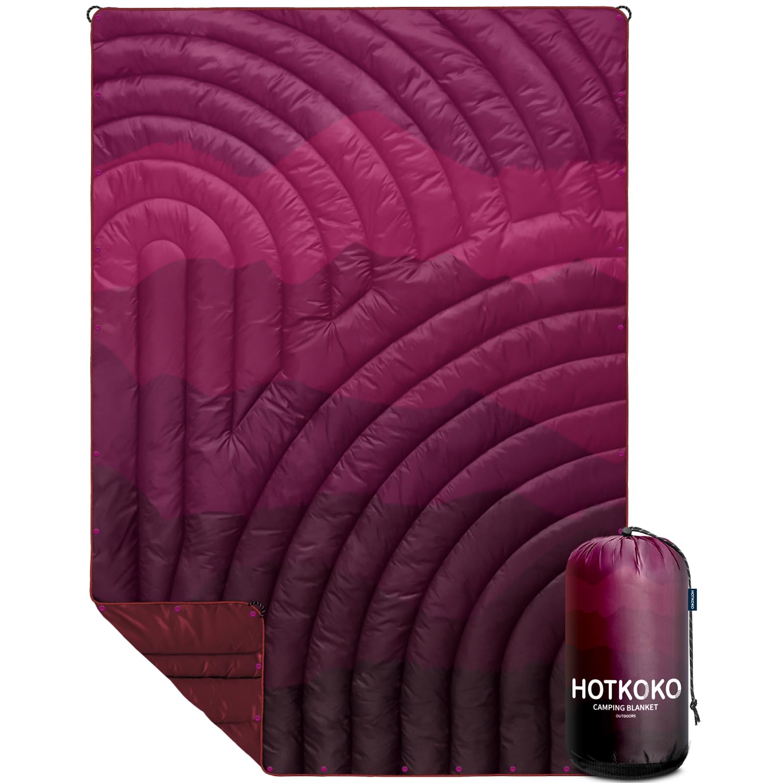 hotkoko Camping Blanket,Lightweight Puffy Printed Camp Blankets Packable Outdoor for Traveling, Stadium, Hiking, Picnics