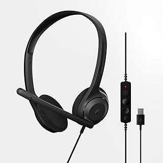 EPOS C1 Casque USB-A Filaire Professionnel - Micro Anti-Bruit, Audio Amélioré, Confort on-Ear, Certifié Chrome, Plug-and-Play, Compatible PC & Laptop, Idéal pour Télétravail, Appels et Bureaux