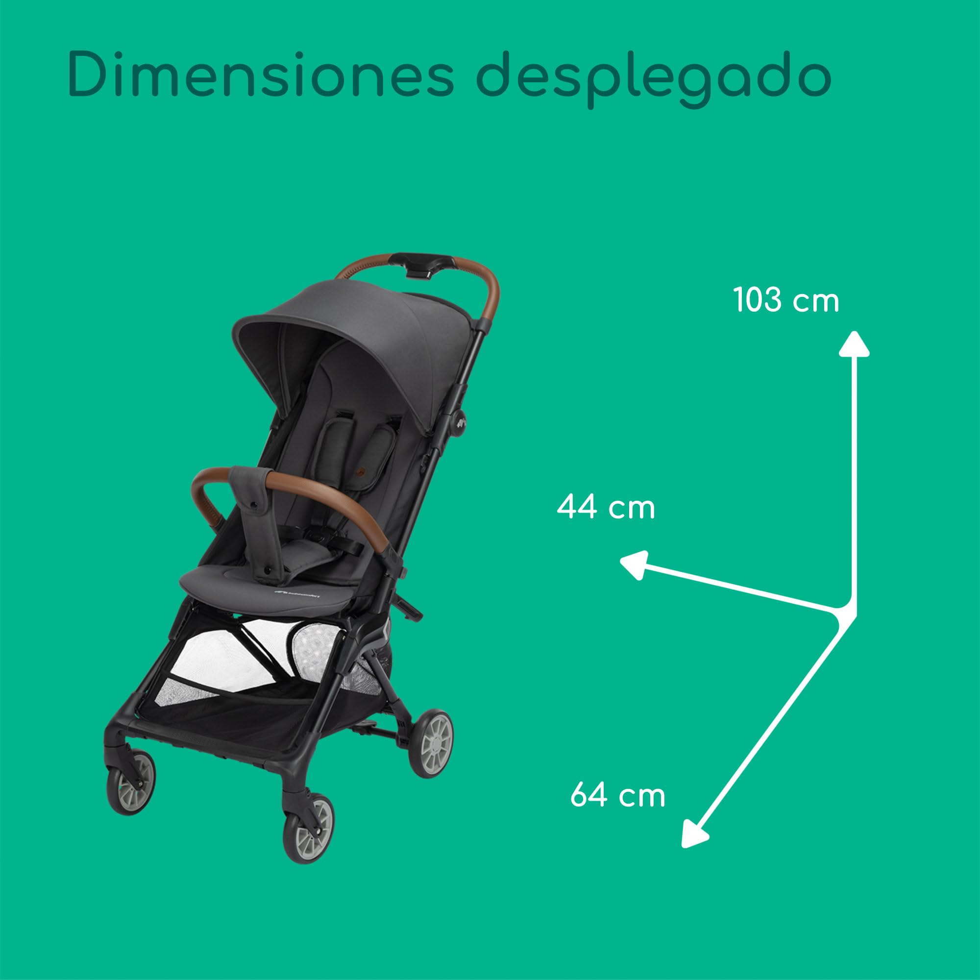 Bebeconfort Zephir, Silla Paseo Compacta, 0-4 Años (22 kg máx.), Silla Paseo Ligera para Viajar(5,6 kg), Apta para Cabina Avión, Asiento con Reclinación Total, Cesta Almacenamiento, Mineral Graphite