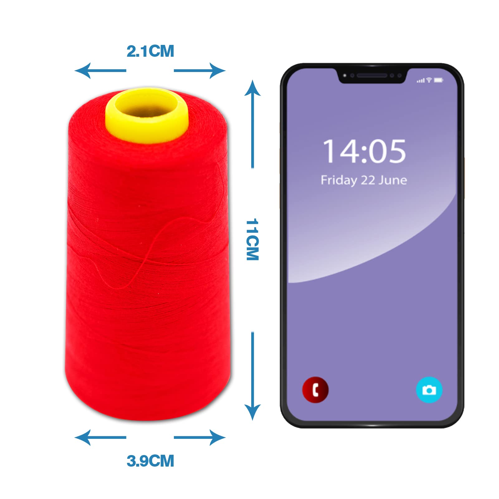 Serger Thread, All-Purpose Thread for Sewing Polyester, 4 Cones of 3000 Yards Each Spool for Sewing Machine (red) - Image 2