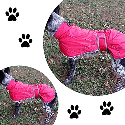 Geyecete- Wasserdicht Windhunde Mantel Fleece Whippet Pullover Winterjacke,Verstellbaren Reflektierend Outdoor Hundemantel für mittel und Grosse Galgo Windhund Whippet Lurcher Saluki-Rosa-XXXL