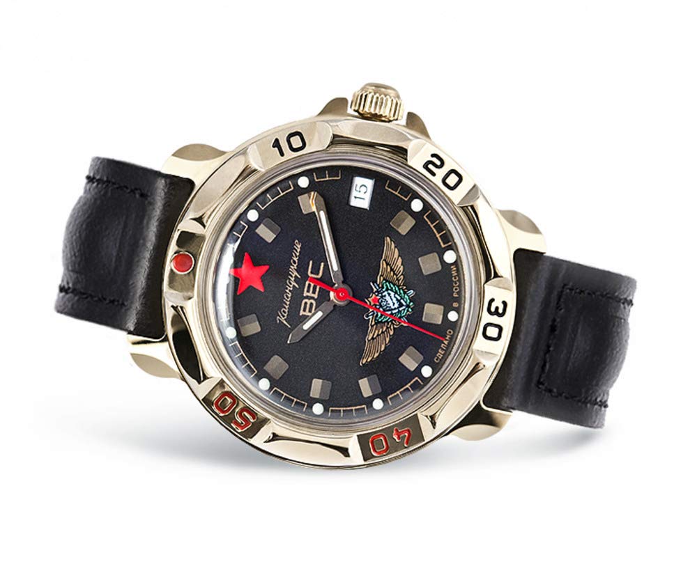 | Men’s Komandirskie Russian Air Force Commander | Military Style Mechanical Watch | Model 819313 Leather Band
