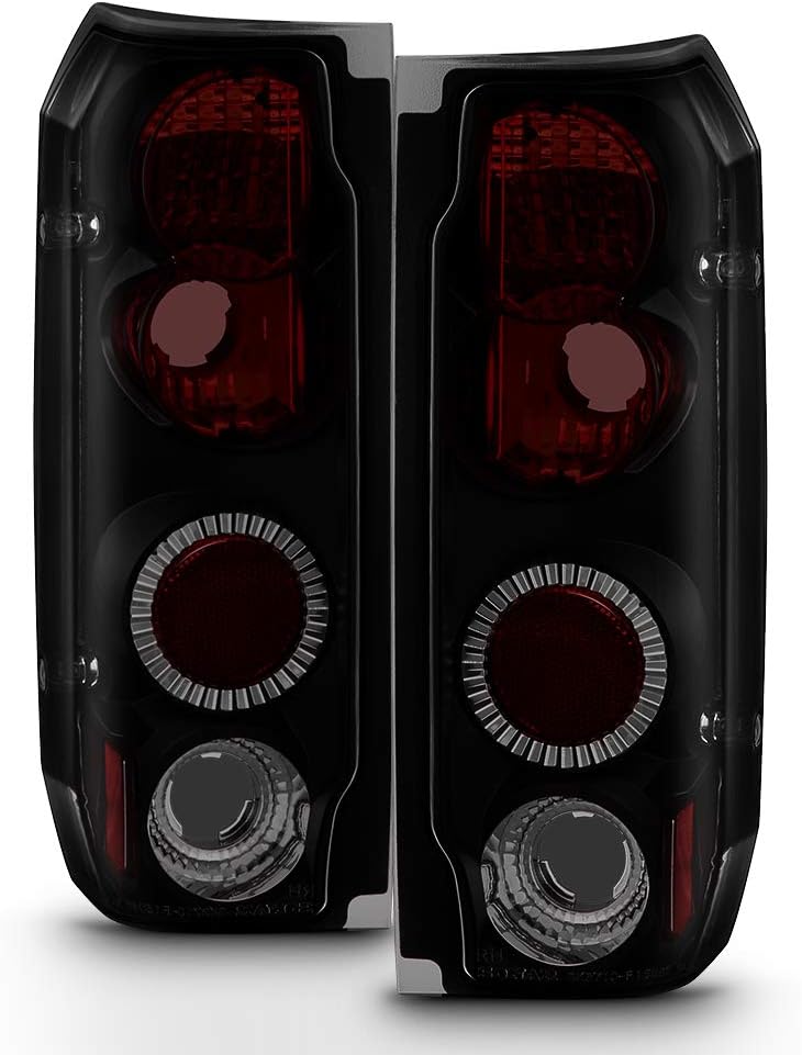 AKKON - For 1989-1996 Ford F150 | F250 | Bronco Pickup Truck Black Smoked Tail Lights Lamps Left + Right Pair