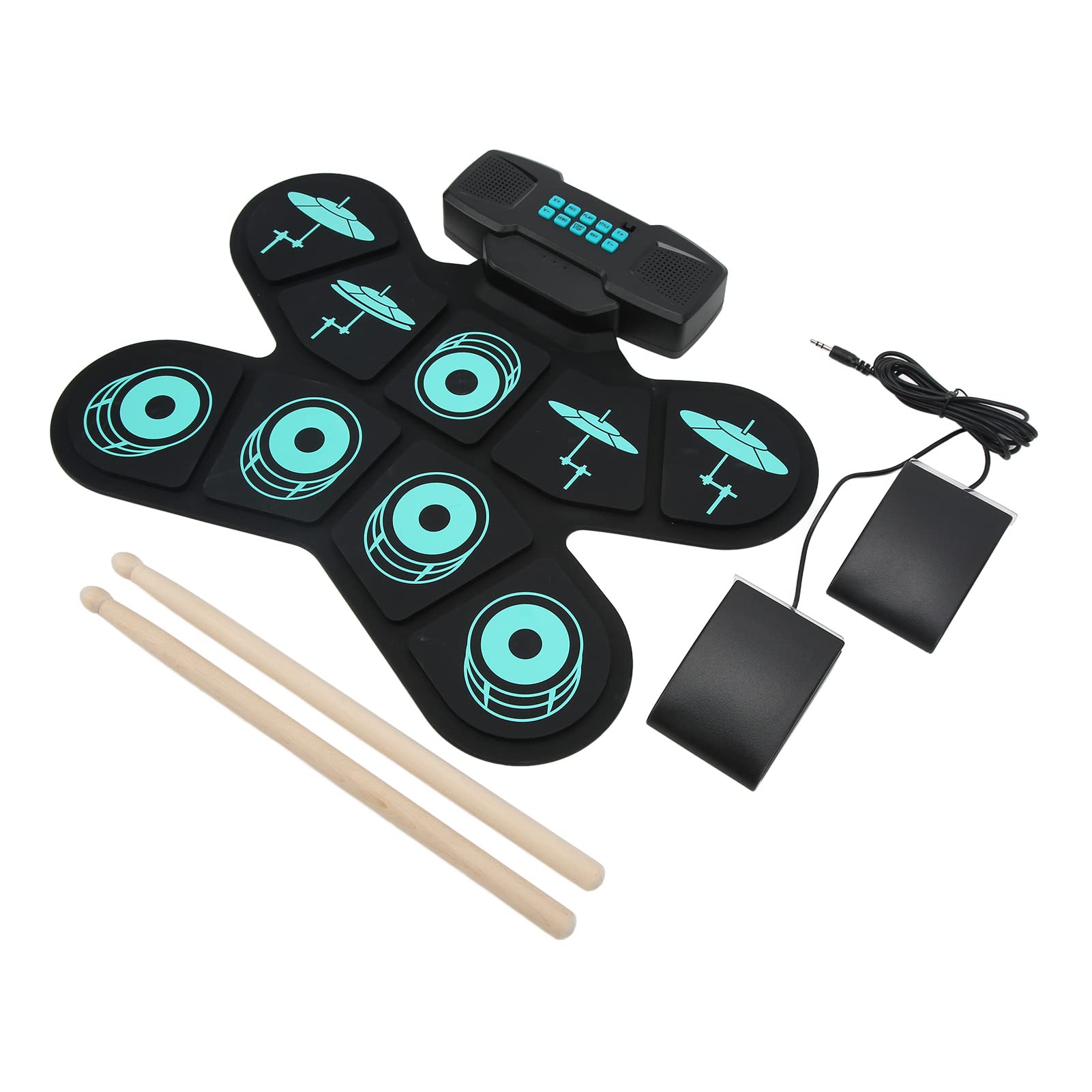 Instrumenty Muzyczne Zestaw Elektroniczny Przenośny Składany Wbudowany Podwójny Stereo Sers 9 Klawiatura dla Początkujących Dorośli Instrumenty Perkusyjne