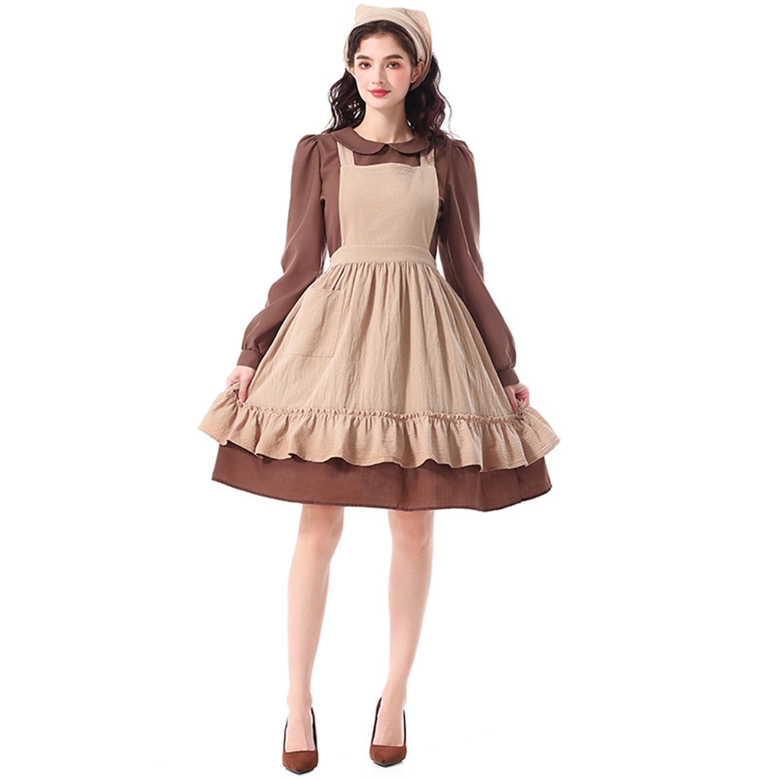 Disfraz francés de Halloween para mujer, disfraz de Lolita, disfraz de Lolita, vestido de delantal francés para Halloween, cosplay, disfraz de Gaara