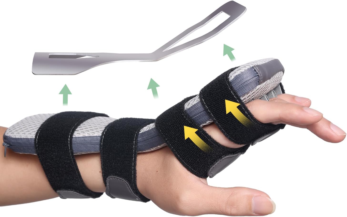 DrFinger Radial Nerve Palsy Splint for Wrist Drop, Adjustable Static Fingers Fixation Brace, for Crutch Palsy, Limp Finger, Mcp Arthroplasty, Stroke Hand Recovery - Fits Right & Left Hand