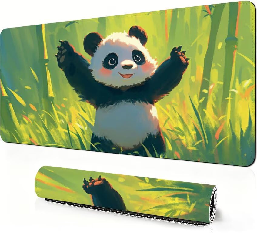 Podkładka pod mysz dla zwierząt XXL 1200 x 600 x 3mm, duża podkładka pod mysz panda gaming, przyszyte krawędzie, antypoślizgowa gumowa podkładka pod mysz, do biura i gier, prezenty dla mężczyzn DZ-225