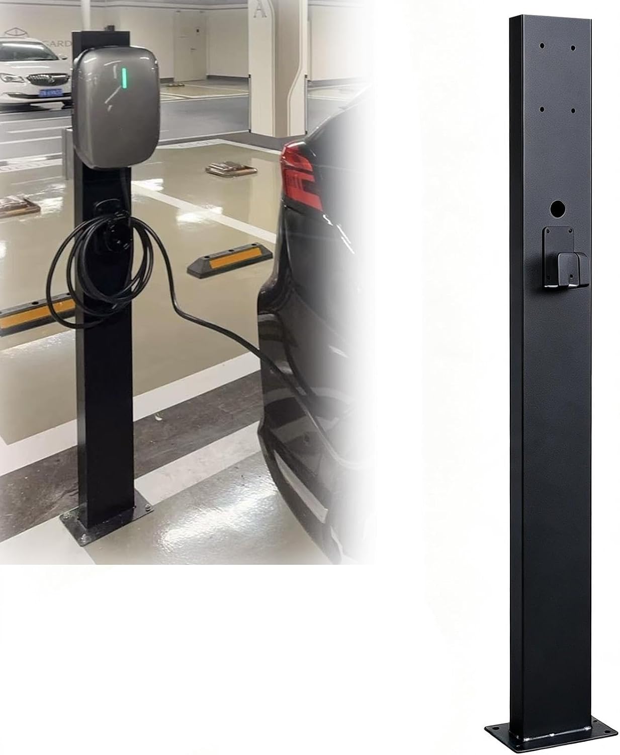 Galvanized Steel Charging Station Column with Attached Hook