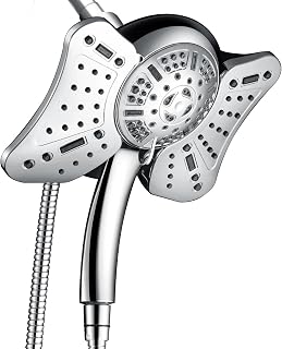 GRICH 2.5 GPM High Pressure 2-in-1 Rainfall & Handheld Shower Head Combo - 19 Spray Modes, 60 Inch Hose