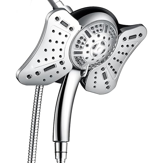 High Pressure Shower Head with Handheld: GRICH 2-in-1 Shower Heads with Hand Held Spray Combo, Anti-Leak 9 Spray Modes Handheld Shower Head & Rain Shower Head with Hose 60'', Angle Adjustable