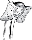 GRICH 2&period;5GPM Shower Head with Handheld Spray Combo&colon; 2 in 1 Rainfall Shower Heads high pressure & Handheld Shower Head&comma; 9 Spray Modes&sol;Settings Detachable Shower Head with 60 Inch Hose