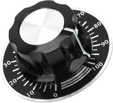 YWBL-WH 5 PCS Potentiometer Knurled Knobs Potentiometer Knob Volume Control and Digital Dial Scale Plate