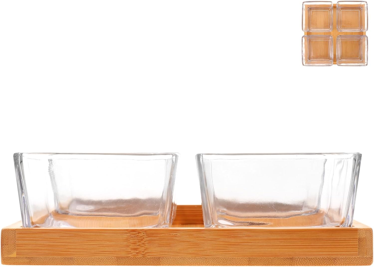 UPKOCH Snack Bowl Set with 4-compartment Glass Dishes and Serving Tray, Food Storage Tray for Fruits, Snacks, and Dips, Creative Household Serving Plate for Entertaining and Home Use