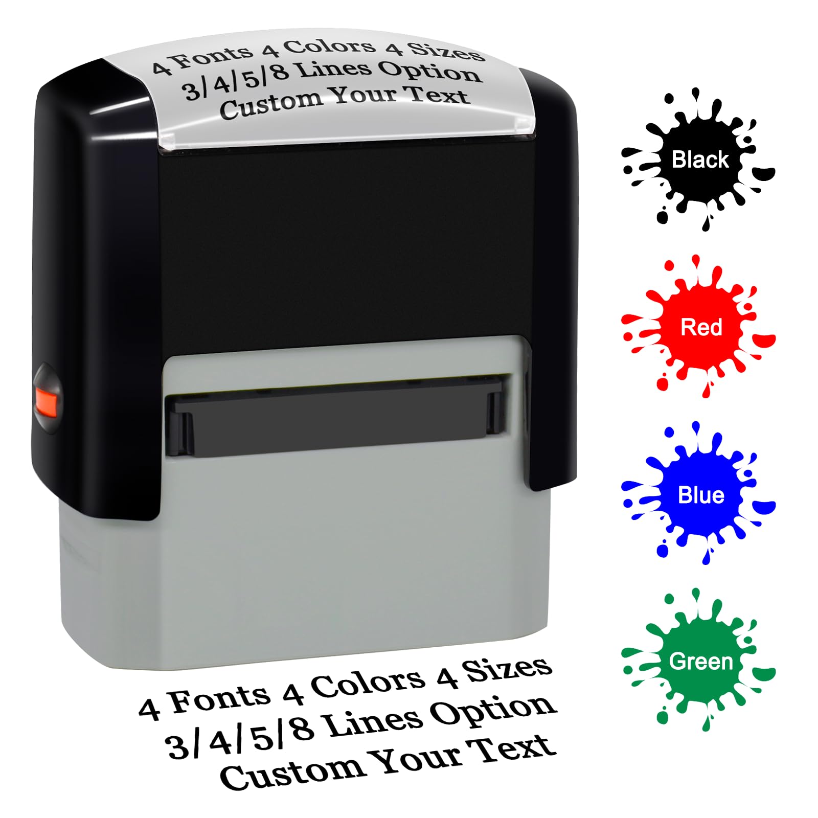 Personalised Stamp Self Inking Custom Address Stamps Self-Inking Customised Rubber Return Address Stamp for Business with Name Signature 3/4/5/8 Lines 38x14mm