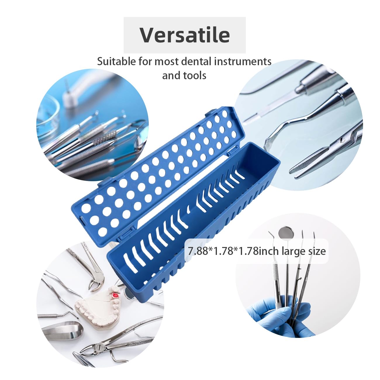 Dental-Autoklav-Sterilisatorbox, große Kunststoff-Sterilisationskassetten, Zahninstrumentenregal, Kassettenablage für Zahnärzte, medizinische Werkzeuge, Tattoos, Nägel (Upgrade-Version, 4 x