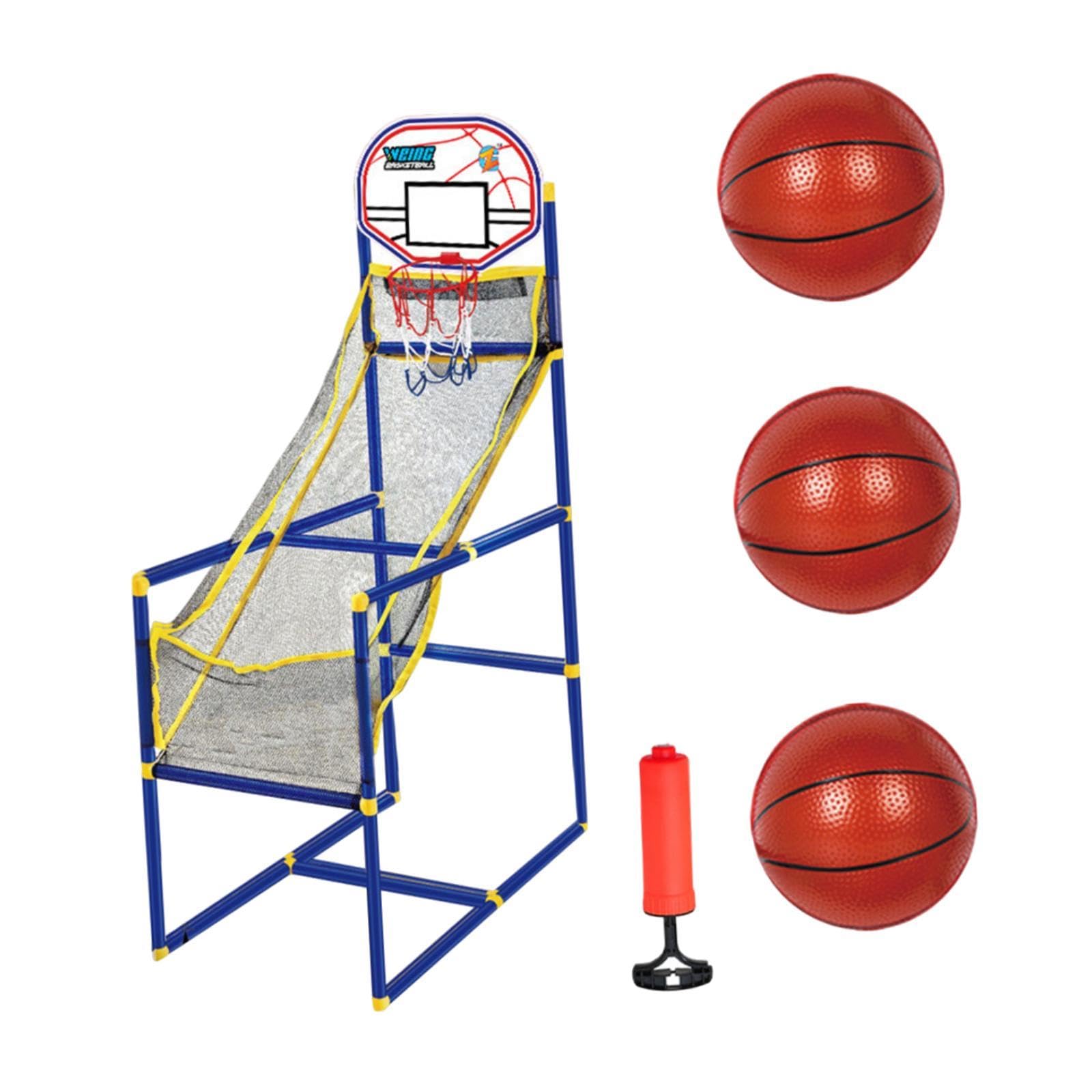 Juego de Baloncesto Arcade de 3 Piezas: Aro de Baloncesto para Niños, Juegos Deportivos, Pelotas Inflables, Soporte Ajustable, Fácil de Usar, con 3 Baloncesto