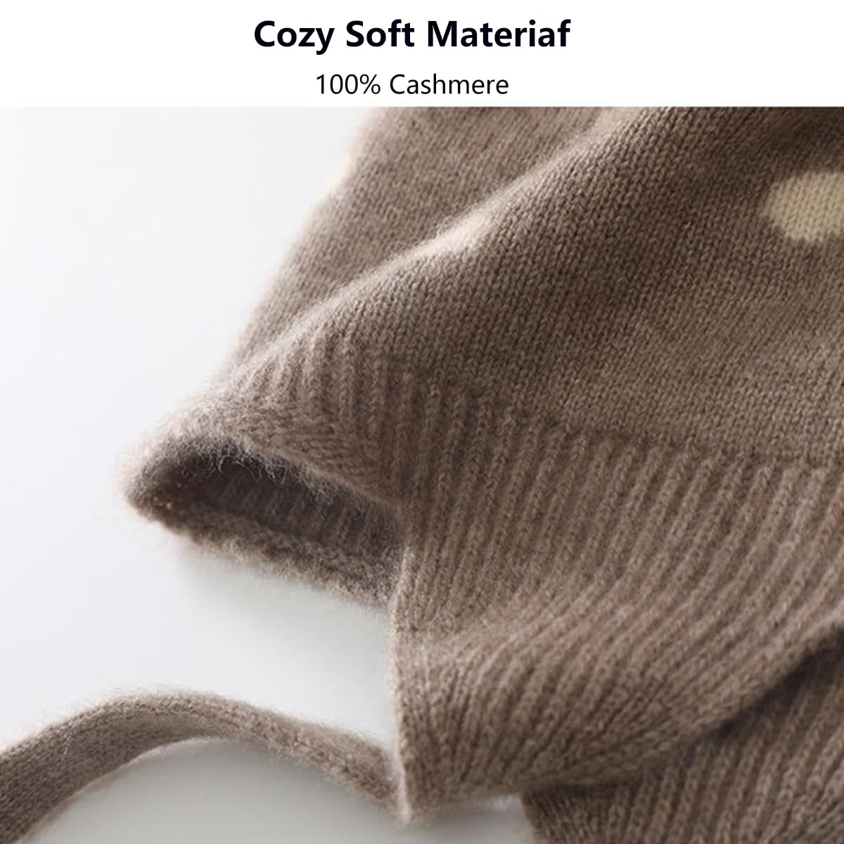 YUONNY Bambini Cappello a Maglia con Paraorecchie e Pompon Staccabile, 100% Cashmere Berretto Invernale Caldo e Morbido per 3-8 Anni Bambini Bambine, Adorabile Orecchie Cappelli per Sci Sport Regalo