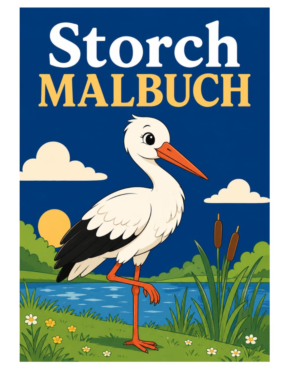 Storch Malbuch: Wunderschöne Störche, Naturmotive und kreative Ausmalbilder für Kinder und Erwachsene