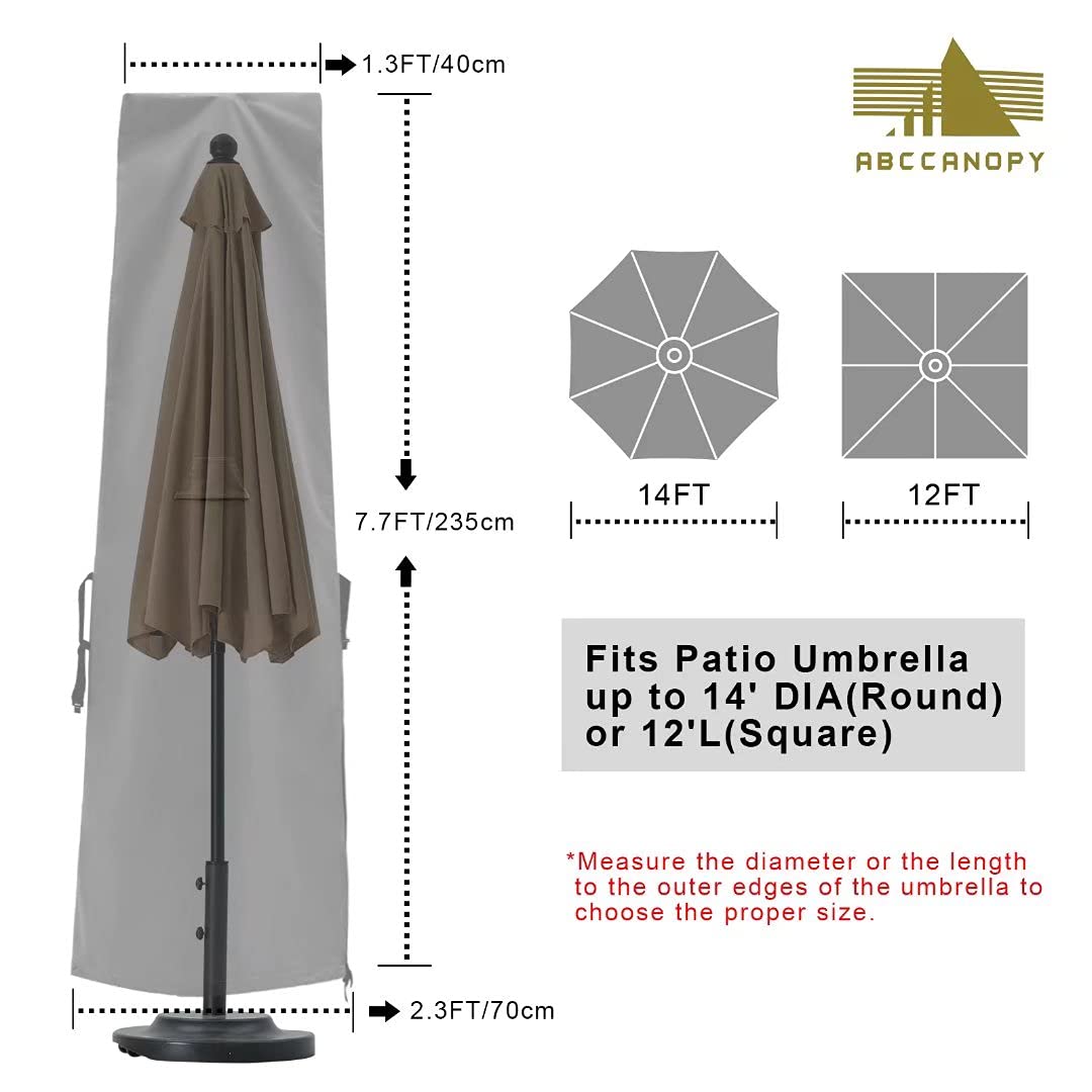 ABCCANOPY Copertura per ombrello da patio per 1,5 m a 3,5 m grigio
