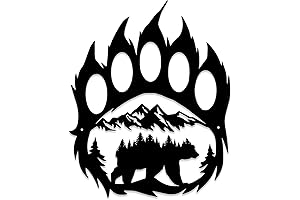 Metal Bear Wall Art - Nordic Style Wildlife Bear Decor