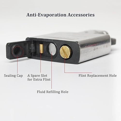 Miniatura 4 de Kit de reparación universal de repuesto para encendedor de aceite (200 piezas de piedra de pedernal, 10 mechas, 6 almohadillas de fieltro de algodón