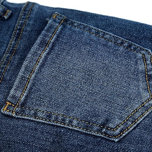 Jeans pour filles en denim extensible à taille ajustable