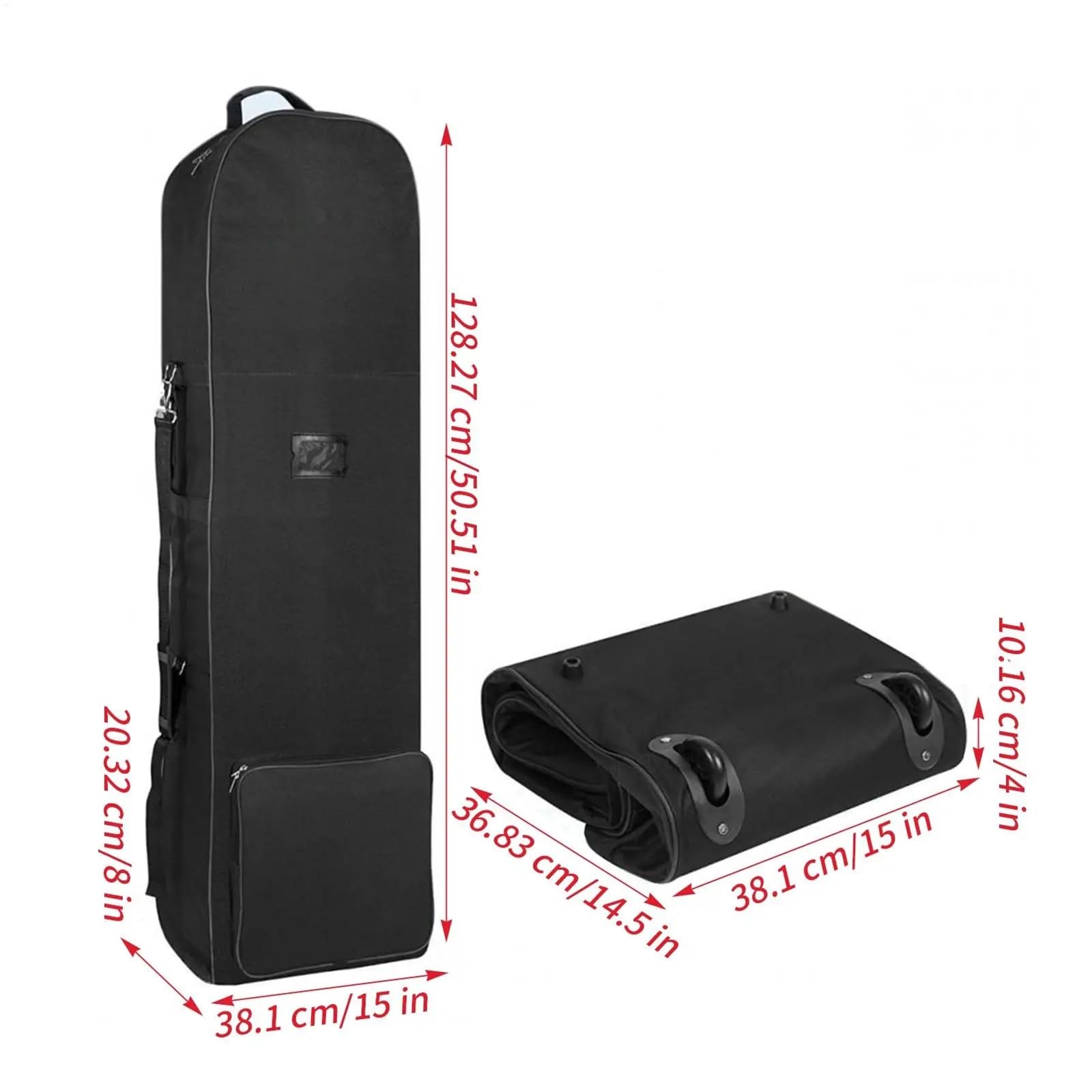 Abdeckung Golfbag Reise-Golftaschen-Tasche for Fluggesellschaften, Faltbare Sport-Zubehörtasche mit großer Kapazität und Rädern for Fitnessstudio, Camping