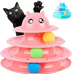 Torre de Bolinha Interativa para Gatos PATO.PET - Brinquedo Inteligente para Gato, Enriquecimento Ambiental, Design Inovador, Divertido e Durável (Rosa)
