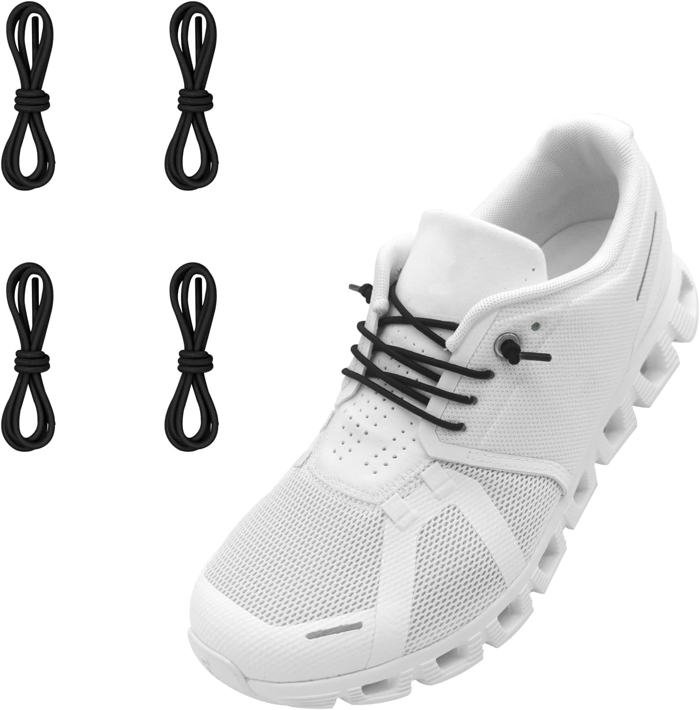 NDTEZUGT 2 Pairs Elastic Thin Shoe Laces for On Cloud Sneakers, 1/10" (2.5mm)...