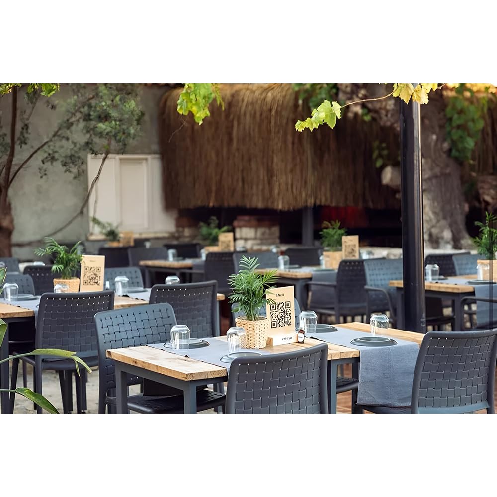 PAPATYA 1er Set Gastro Stuhl für Café Restaurant Bistro - Küchenstühle Gartenstühle - stapelbarer Kunststoffstuhl für Terrasse Außenbereich - wetterfester belastbar bis 200 kg - Fame S, Weiß