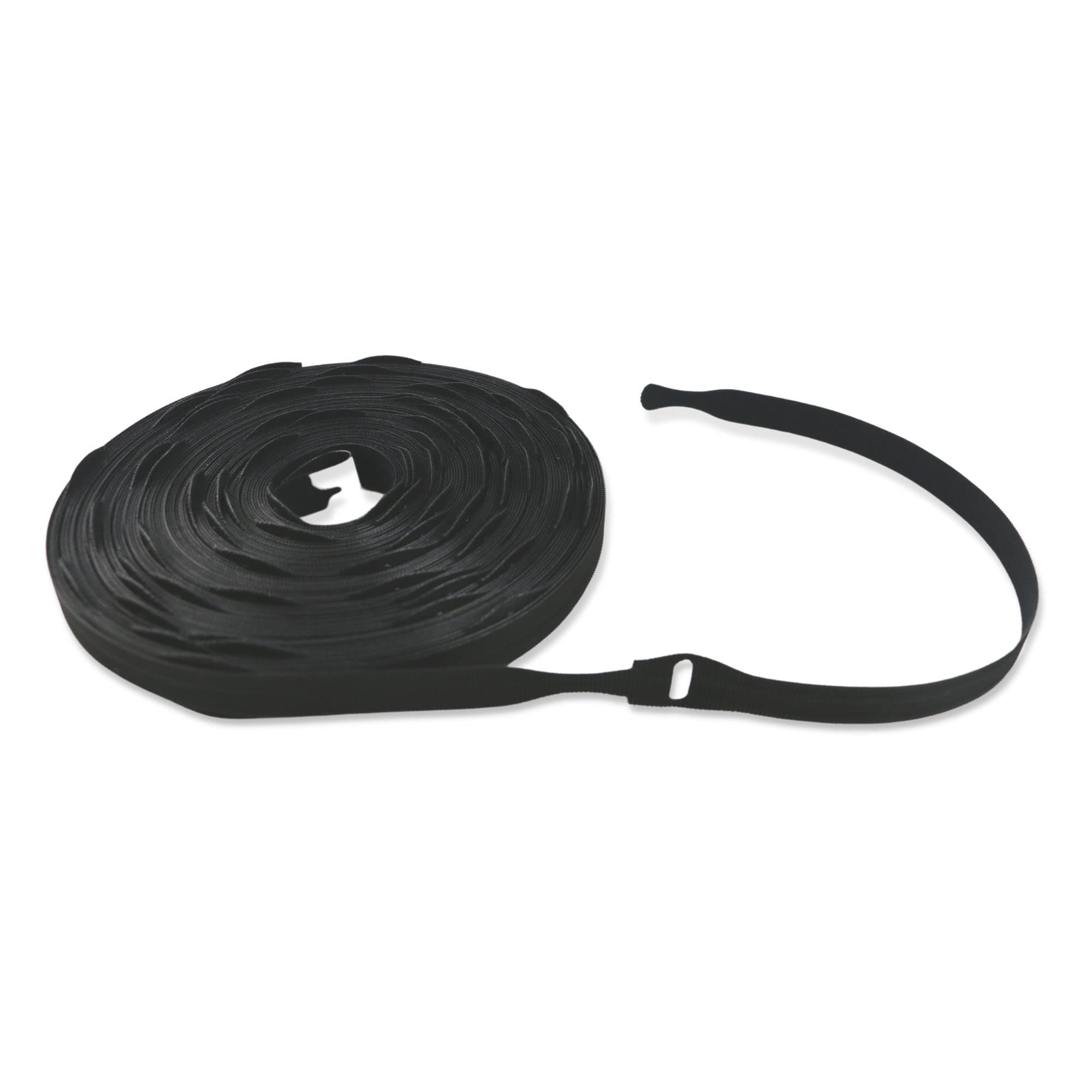 FindTape Hook-N-Loop Quick Tie Cable Ties: 3/4 in. x 12 in. (Black) / 75 Straps