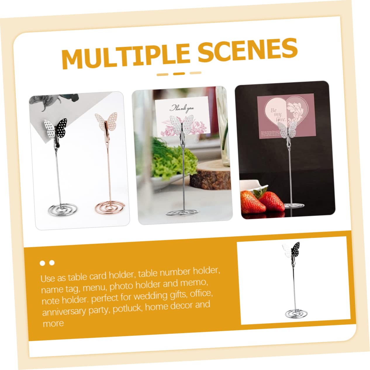 BESTonZON 20pièces Supports De Carte De Table Forme De Porte-nom Métallique Pour Mariage Et Fête Décorations De Table Élégantes Et Pratiques