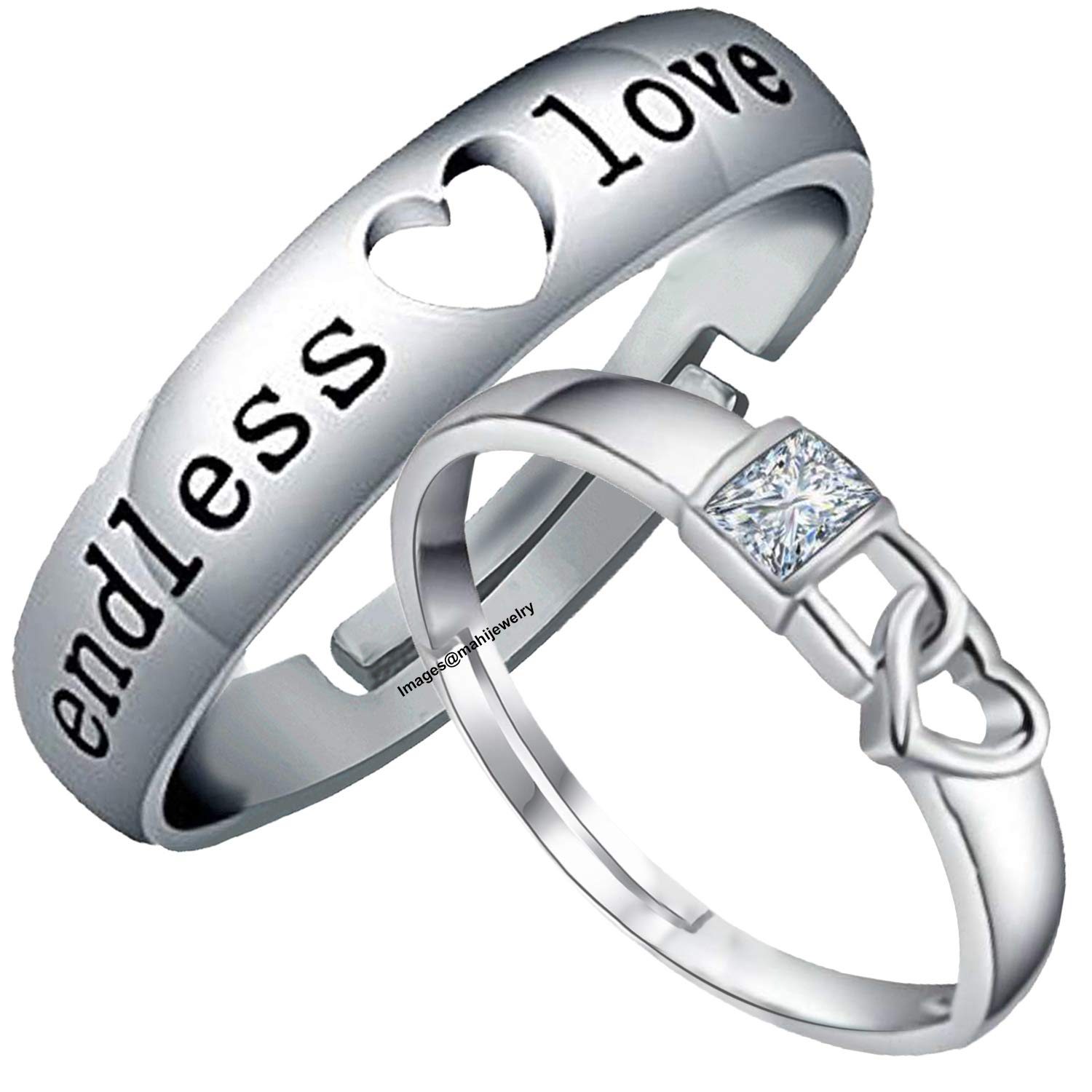 Mahi Solitaire Crystal Endless Love and Lock Heart Proposal Adjustable Couple Ring for Men and Women (FRCO1103098R) (B08RP3FGMX) Amazon Price History, Amazon Price Tracker