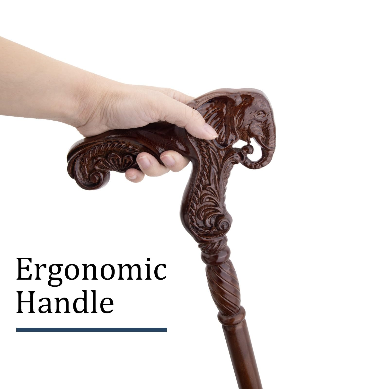 Bastoni da Passeggio con Motivo Effetto Legno, con Impugnatura Ergonomica e Punta in Gomma Antiscivolo, Bastone Decorativo di Lusso Cospaly per Uomo e Donna 94 Cm