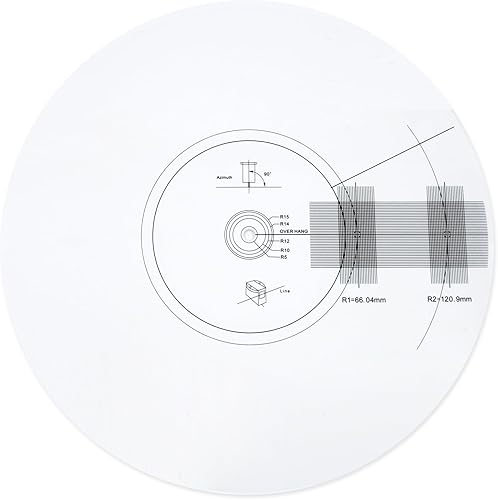 Placa de calibración para tocadiscos acrílicos con cartucho de alineación y transportador de alineación de discos de vinilo LP antideslizante para