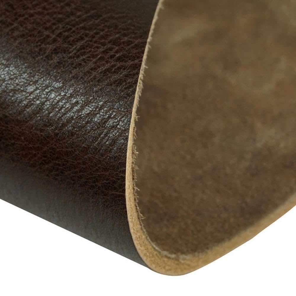 FZRKQBMYELA Cowhide Leather Sheets,First Layer Vegetable Tanned Full Grain Brown 4.5mm Multiple Sizes(30cm x 30cm)