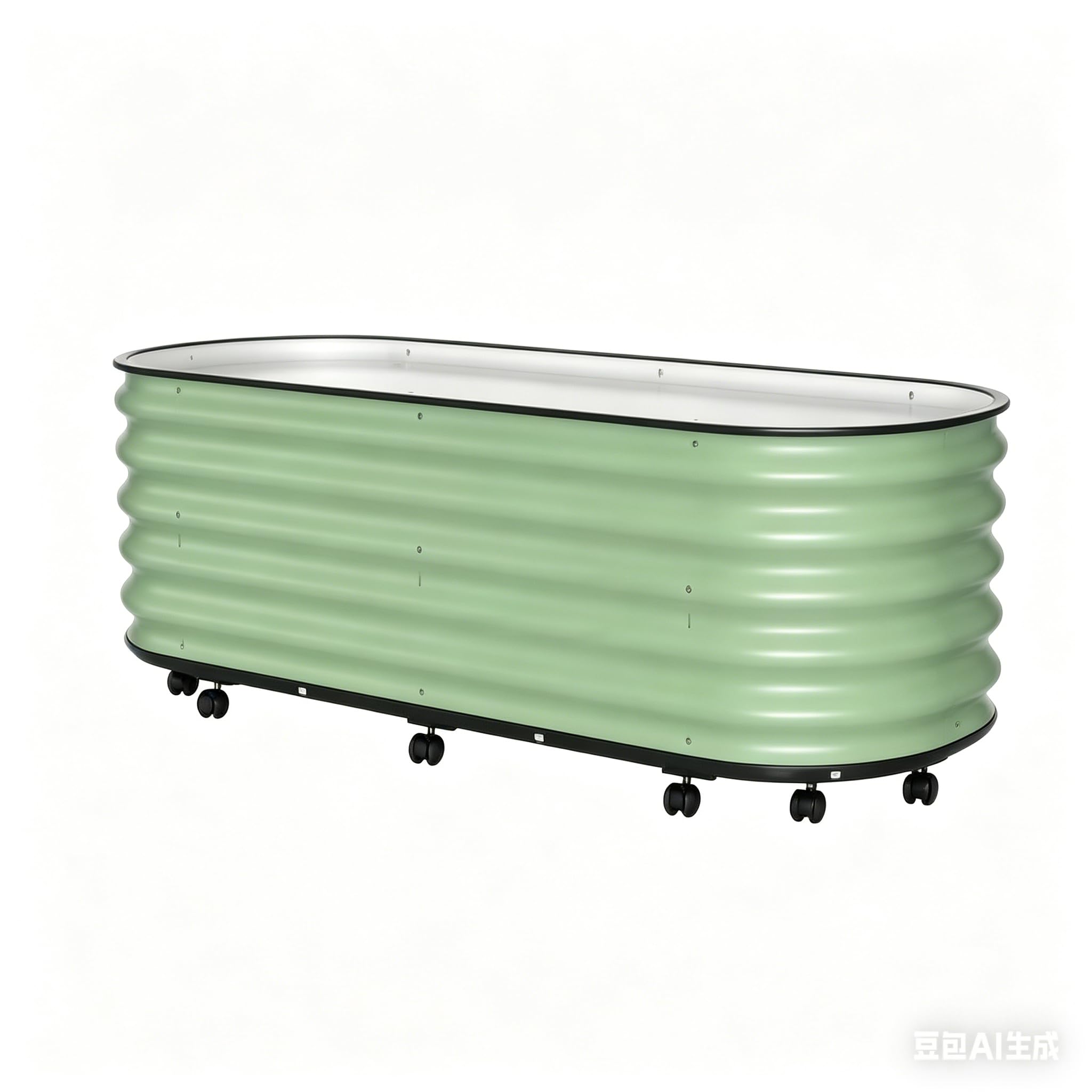 Aptliton Green Self-Watering Raised Garden Bed With Wheels – Galvanized Steel Elevated Planter Box With Water Reservoir – Mobile & Ergonomic For Vegetables, Herbs, Flowers – Rust Resistant, 60X60x70cm