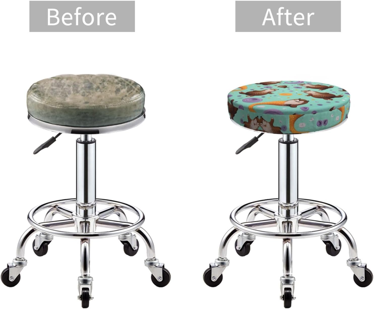 Round Bar Stool Seat Cover for Home Kitchen Dining Chair - 13 inch