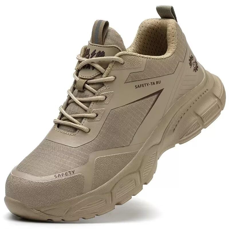 Wide Work Boots for Men/women Composite Toe Safety Work Shoes Slip-Resistant Work footwear Waterproof Lightweight anti puncture industrial factory shoes(khakee 43)