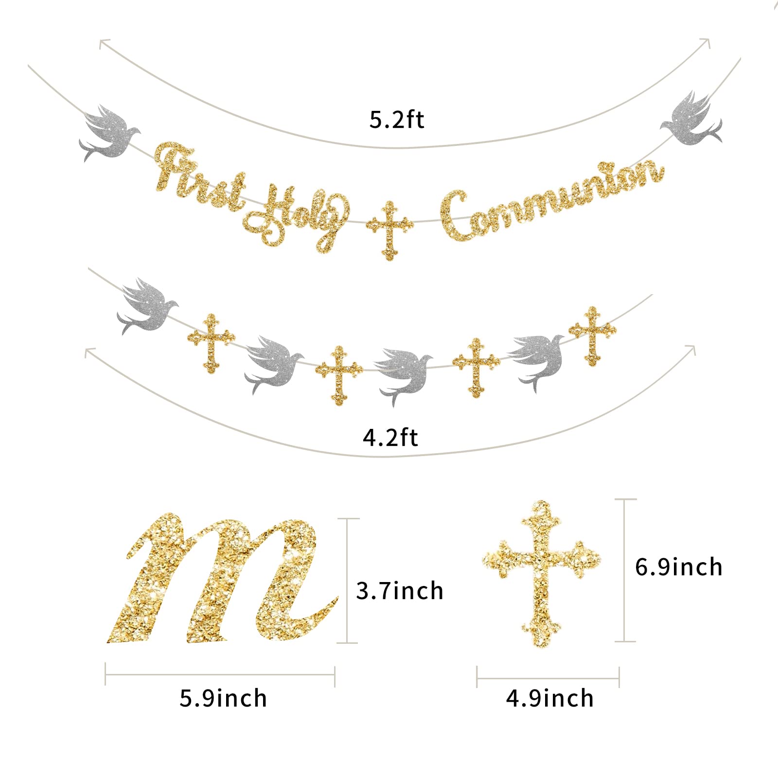 First Holy Communion,Confirmation Decorations for Boys,Christening Decorations Bunting Banner,Blue Baptism Decorations - Image 2