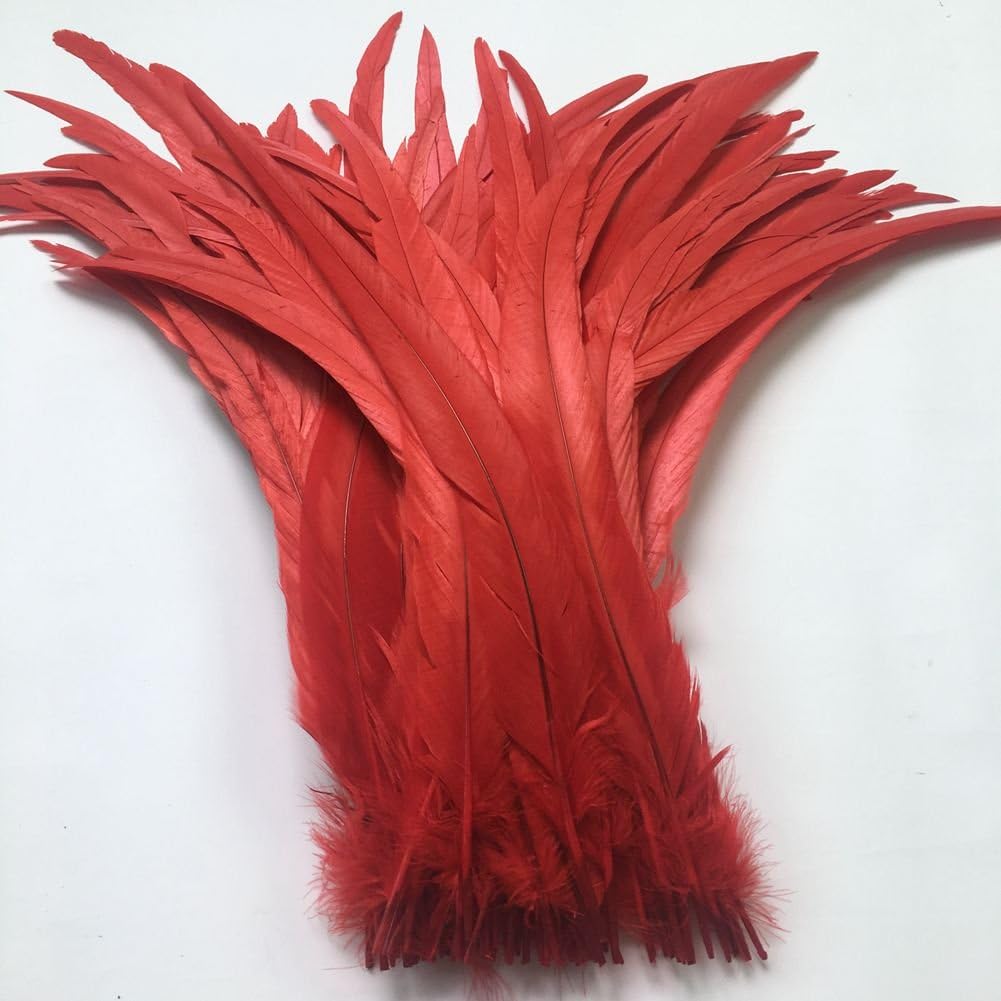Sowder Red Rooster Coque Tail Feathers 16-18inch Lengh Pack of 20