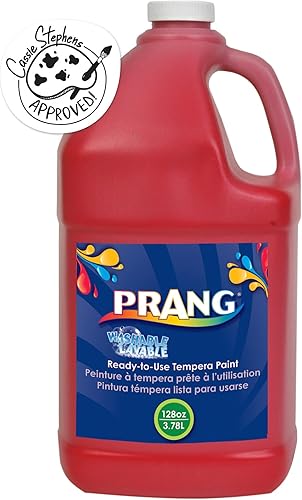 PRANG Pintura de temperatura lavable lista para usar botella de 1 galón color rojo 10601