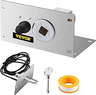 VEVOR Fire Pit Gas Burner Spark Ignition Kit, 300K BTU Fire Pit Ignition System, Stainless Steel Fire Pit Igniter, with 1/2'' Key Valve with Key and Leads & Ground Wire Silver