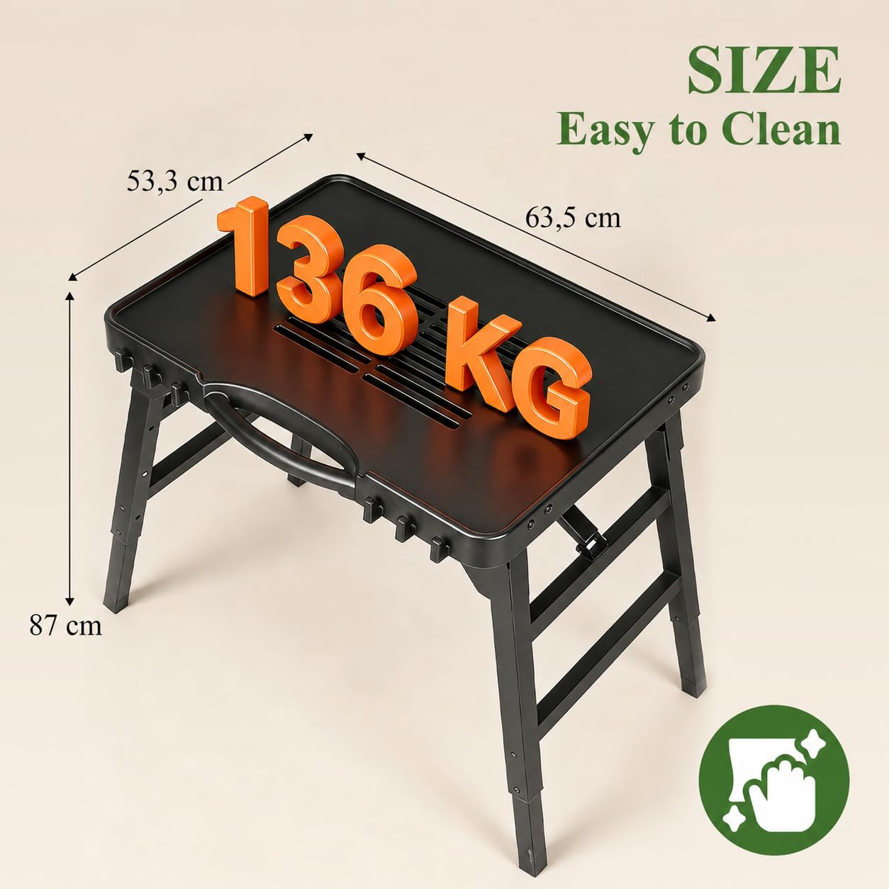 GFTIME Faltbarer Outdoor-Grillständer für Enders Urban, Weber Q100/Q200/Q300, Ninja Woodfire, Burnhard Wayne