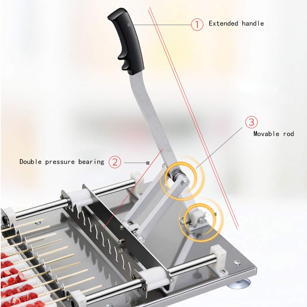 Machine pour Brochettes De Viande en Acier Inoxydable À 10 Trous Rapid Wear Porter Une Brochette De Viande Un Filon, Un Outil pour Barbecue, Un Filon Commercial