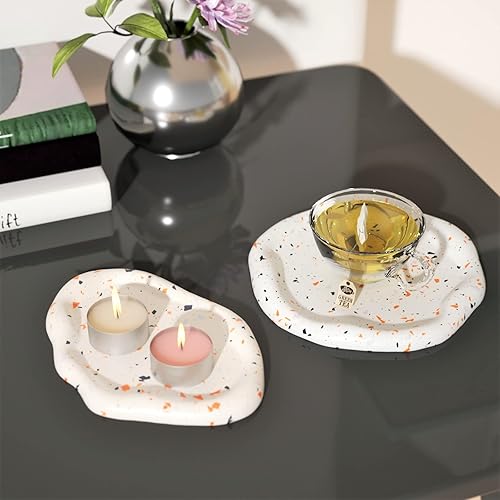 Miniatura 4 de Bandeja geométrica de terrazo moldes de silicona Jesmonite Kits de cemento chips que hacen moldes para el hogar joyería baratija decoración